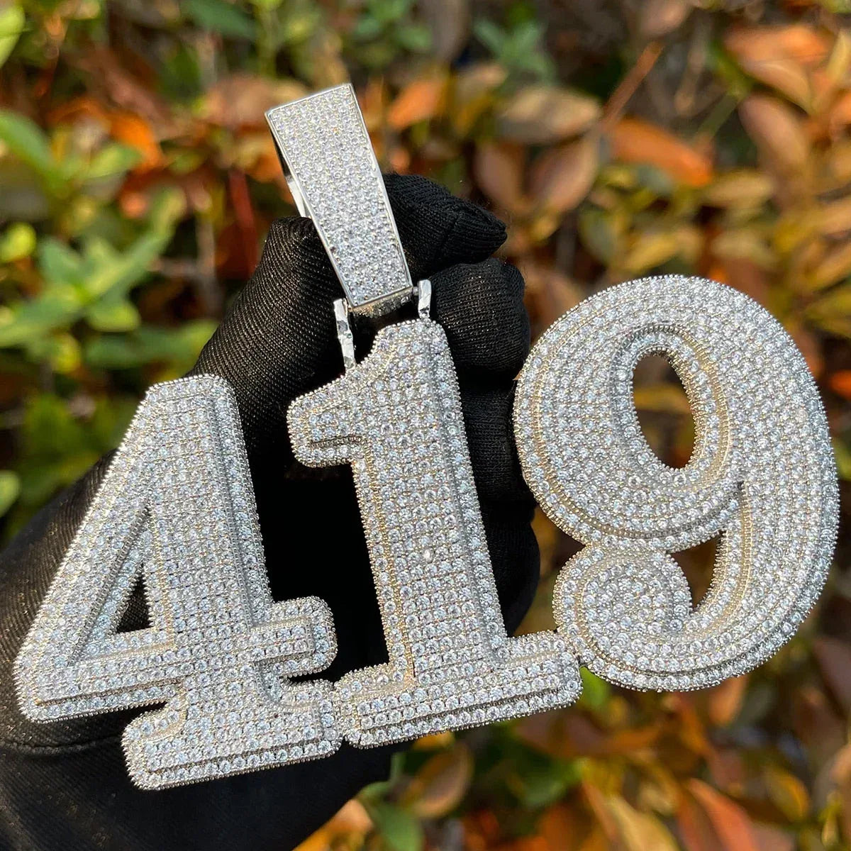 Clarity Clear Solid Iced Out Personalized Custom Name Necklace Pendant – Luxury Hip Hop Jewelry for Men & Women - CaratixJewelry